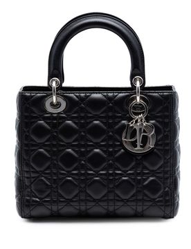 Medium Lambskin Cannage Lady Dior