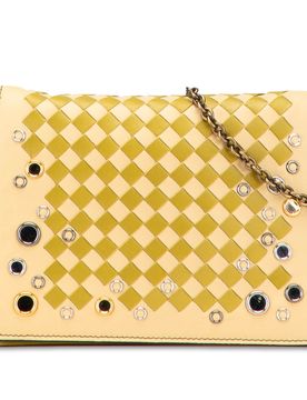 Nappa Intrecciato Studded Wallet on Chain