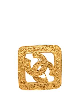 CC Gold Plated Diamond Brooch
