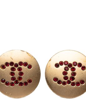 CC Gold Plated Strass Clip On Earrings