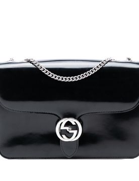 Medium Polished Calfskin Dollar Interlocking G Crossbody