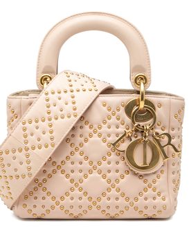 Mini Lambskin Cannage Studded Supple Lady