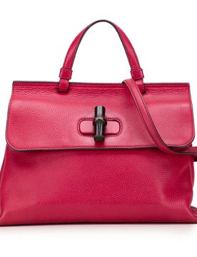 Medium Calfskin Bamboo Daily Satchel