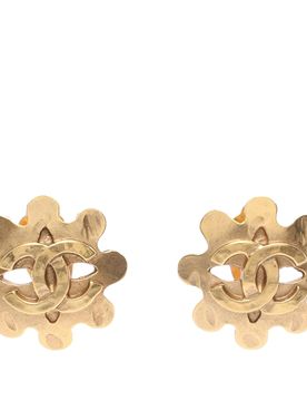 CC Gold Plated Flower Clip On Earrings