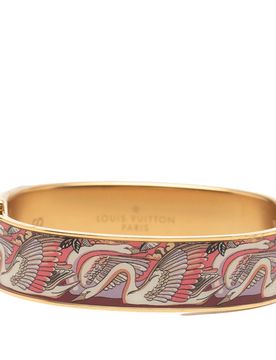 Gold Plated Enamel Monogram Confidential Hinge Bracelet S