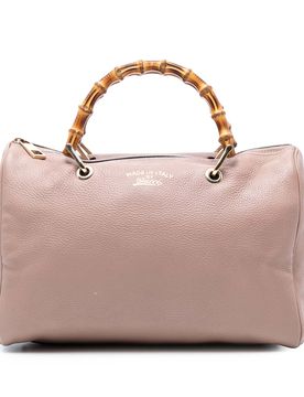 Medium Calfskin Bamboo Shopper Boston Bag