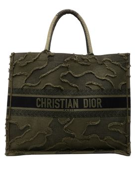 Large Embroidered Canvas Camouflage Book Tote