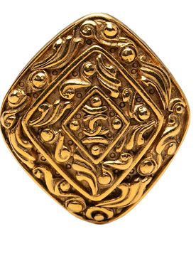 CC Gold Plated Diamond Byzantine Brooch