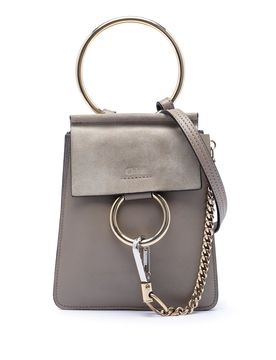 Mini Calfskin and Suede Faye Bracelet Bag