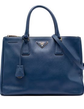 Medium Saffiano Lux Galleria Double Zip Satchel