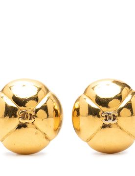 CC Gold Plated Camelia Dome Clip On Earrings