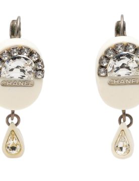 Resin Strass Rain Drop Clip On Earrings