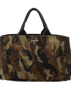 Large Canvas Canapa Camouflage Stampata Tote