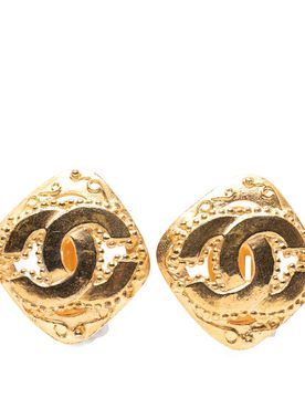 CC Gold Plated Clip On Earrings