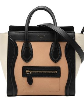 Nano Tricolor Leather Luggage Tote