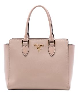 Soft Calf Trimmed Saffiano Lux Open Convertible Tote