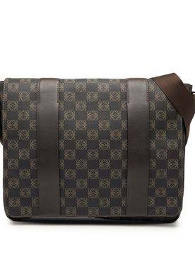 Anagram Coated Canvas Flap Crossbody