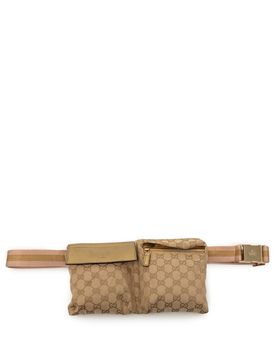 GG Canvas Web Double Pocket Belt Bag