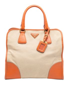 Saffiano Trimmed Canvas Canapa Satchel
