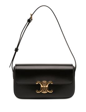 Shiny Calfskin Triomphe Claude Shoulder Bag