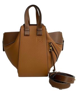 Small Bicolor Leather Hammock Satchel