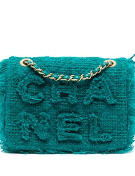Small Wool Tweed Giant Logo Flap