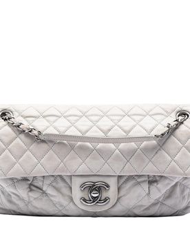Large Quilted Iridescent Calfskin Coco Pleats Flap