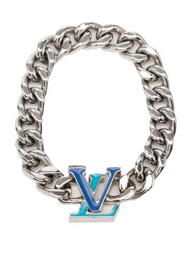 Stainless Steel Enamel LV Chain Bracelet M