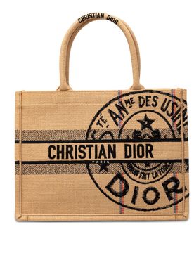 Medium Jute Embroidered Book Tote