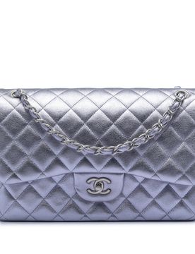 Jumbo Classic Metallic Lambskin Double Flap
