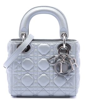 Mini Iridescent Lambskin Cannage Lady