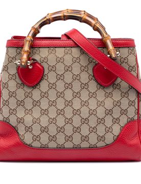 Small GG Canvas Diana Bamboo Top Handle Tote