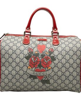Medium GG Supreme Joy Tattoo Heart Boston Bag