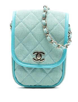 Mini CC Quilted Denim Crossbody
