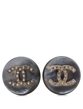 CC Faux Pearl Strass Clip On Earrings