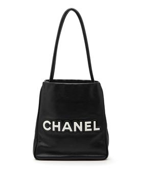 Lambskin Embossed Camellia Logo Tote