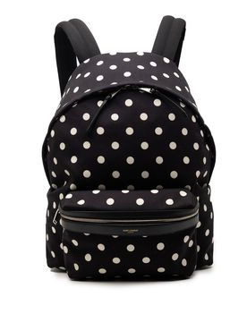 Canvas Polka Dot City Backpack