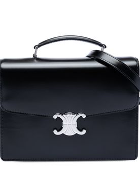 Small Shiny Calfskin Triomphe Cartable Satchel