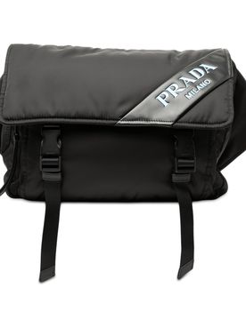 Soft Calf Trimmed Tessuto Double Buckle Belt Bag