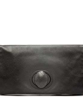 Leather Turn Lock Clutch