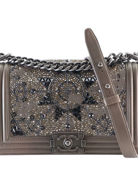 Old Medium Metallic Goatskin Crystal Boy Flap