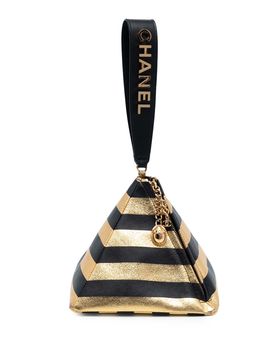 Metallic Lambskin Kheops Pyramid Clutch