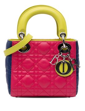Mini Tricolor Lambskin Cannage Lady
