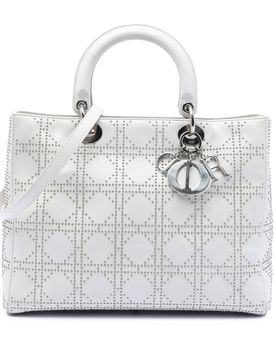 Large Calfskin Cannage Studded Lady