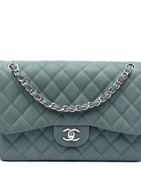 Jumbo Classic Iridescent Caviar Double Flap