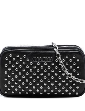 Studded Leather Double Zip Crossbody