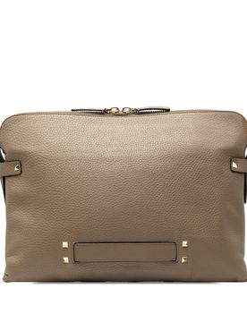Grained Calfskin Rockstud Clutch