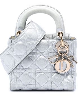 Mini Metallic Calfskin Cannage Supple Lady
