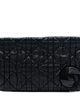 Calfskin Cannage Rose Clutch