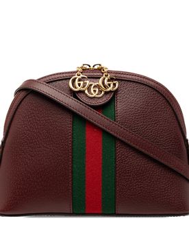 Small Calfskin Web Ophidia Dome Crossbody